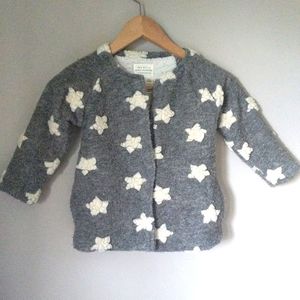 Zara Girl's Winter Collection Knitwear Outerwear Gray White Wool Stars